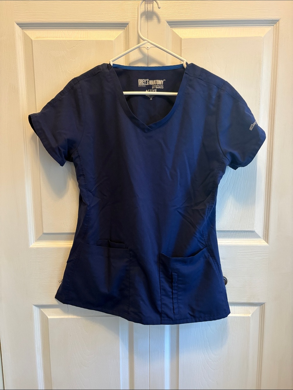 Grey's Anatomy Navy V-Neck Short Sleeve Scrub Top